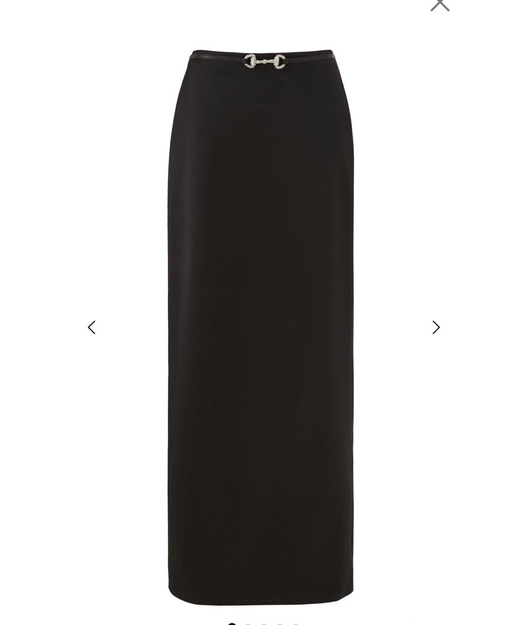 GUCCI Черная вискозная юбка макси, фото 5