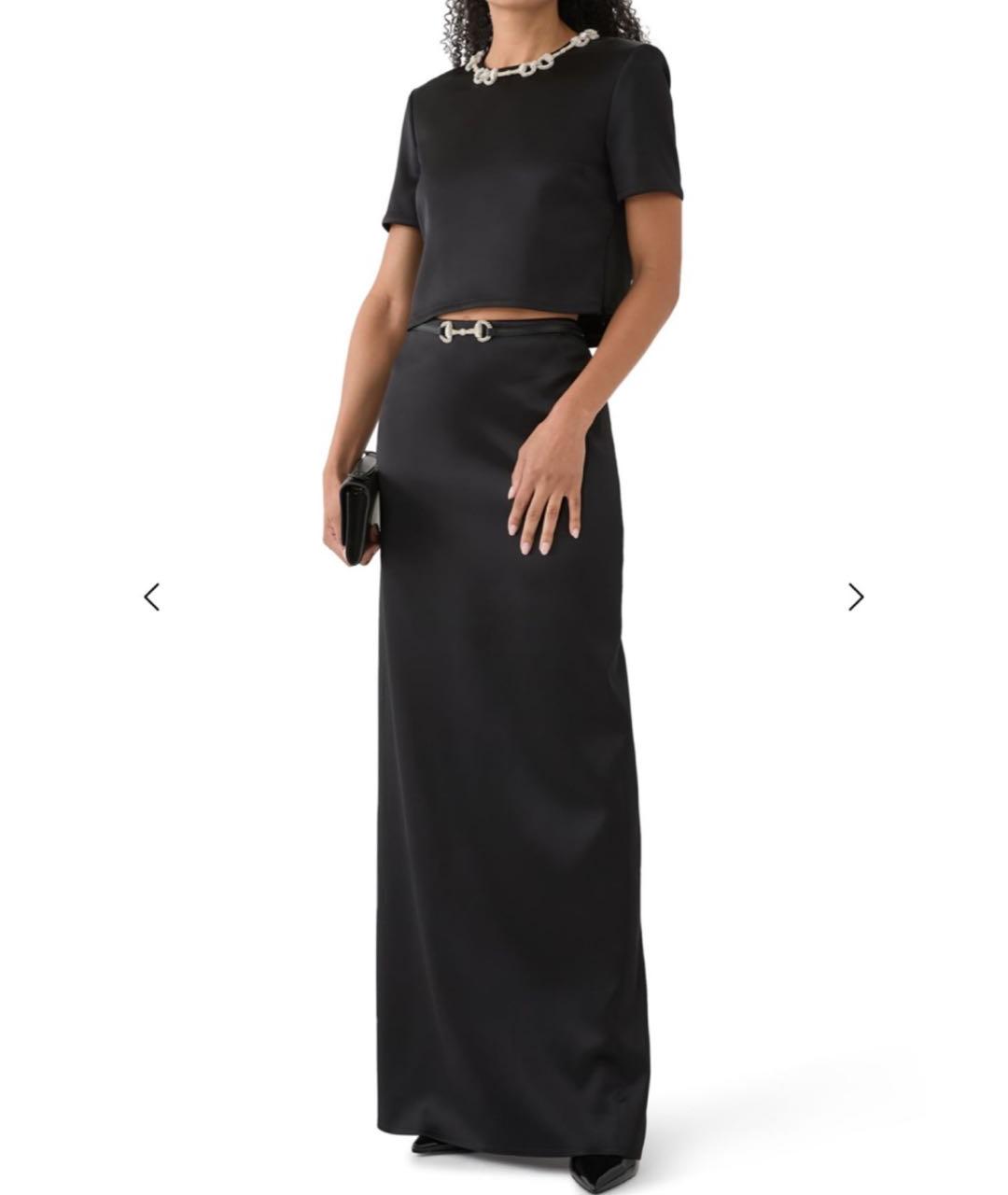 GUCCI Черная вискозная юбка макси, фото 4