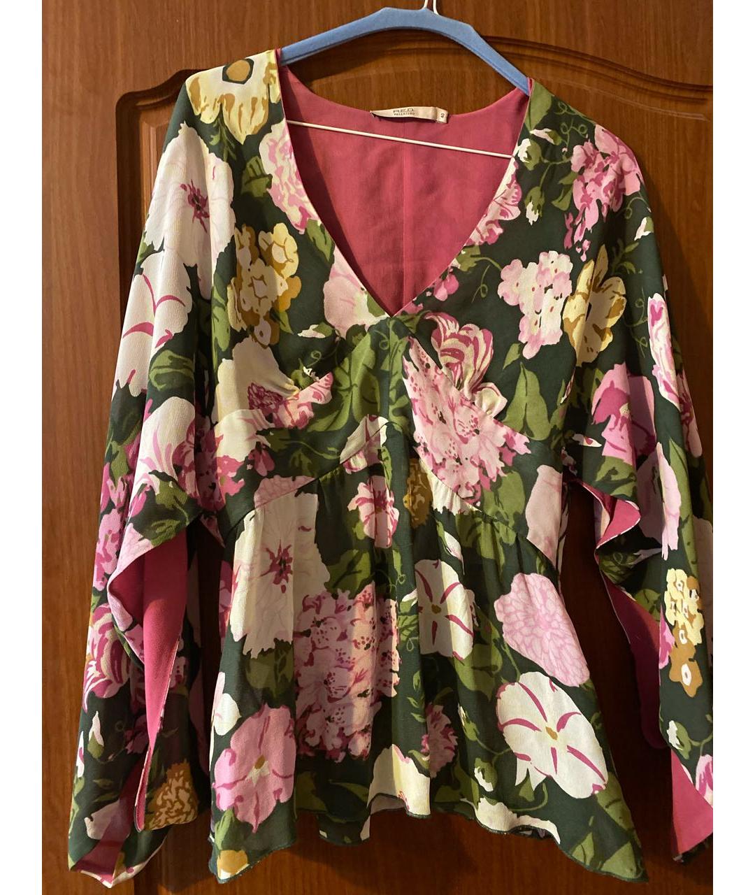 RED VALENTINO Зеленая вискозная блузы, фото 7