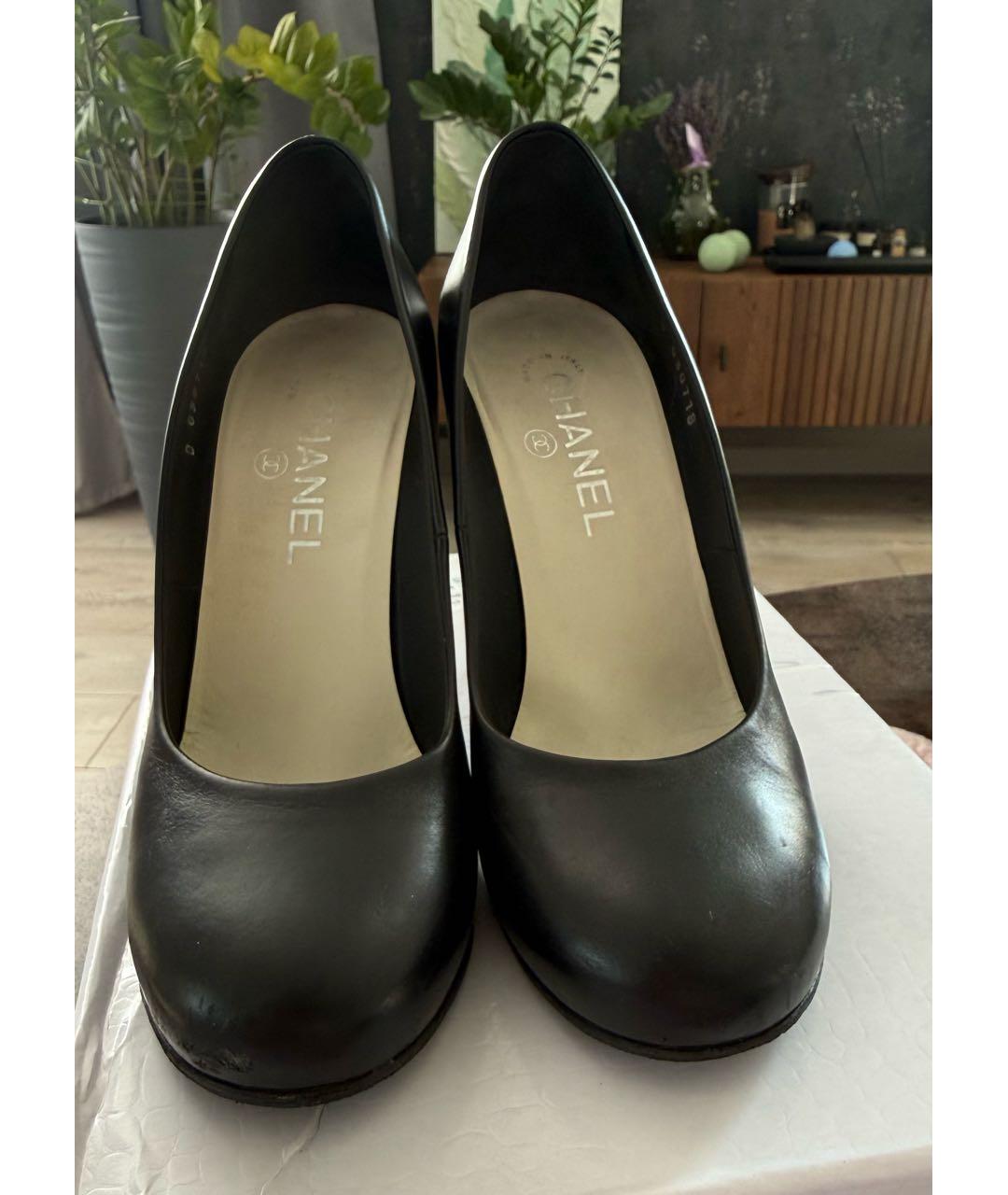 CHANEL Черные кожаные туфли, фото 2