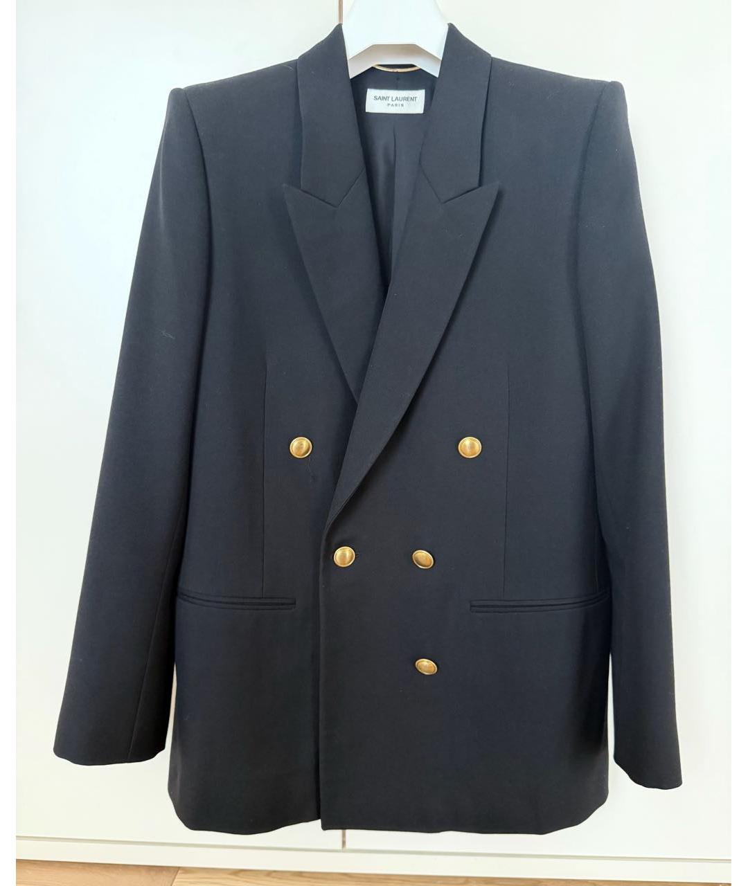 SAINT LAURENT Черный шерстяной жакет/пиджак, фото 6