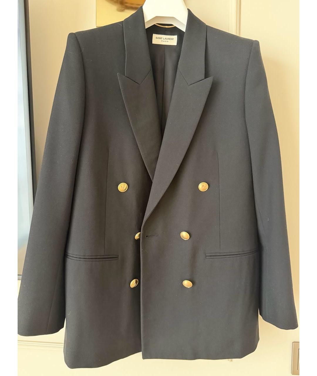 SAINT LAURENT Черный шерстяной жакет/пиджак, фото 3