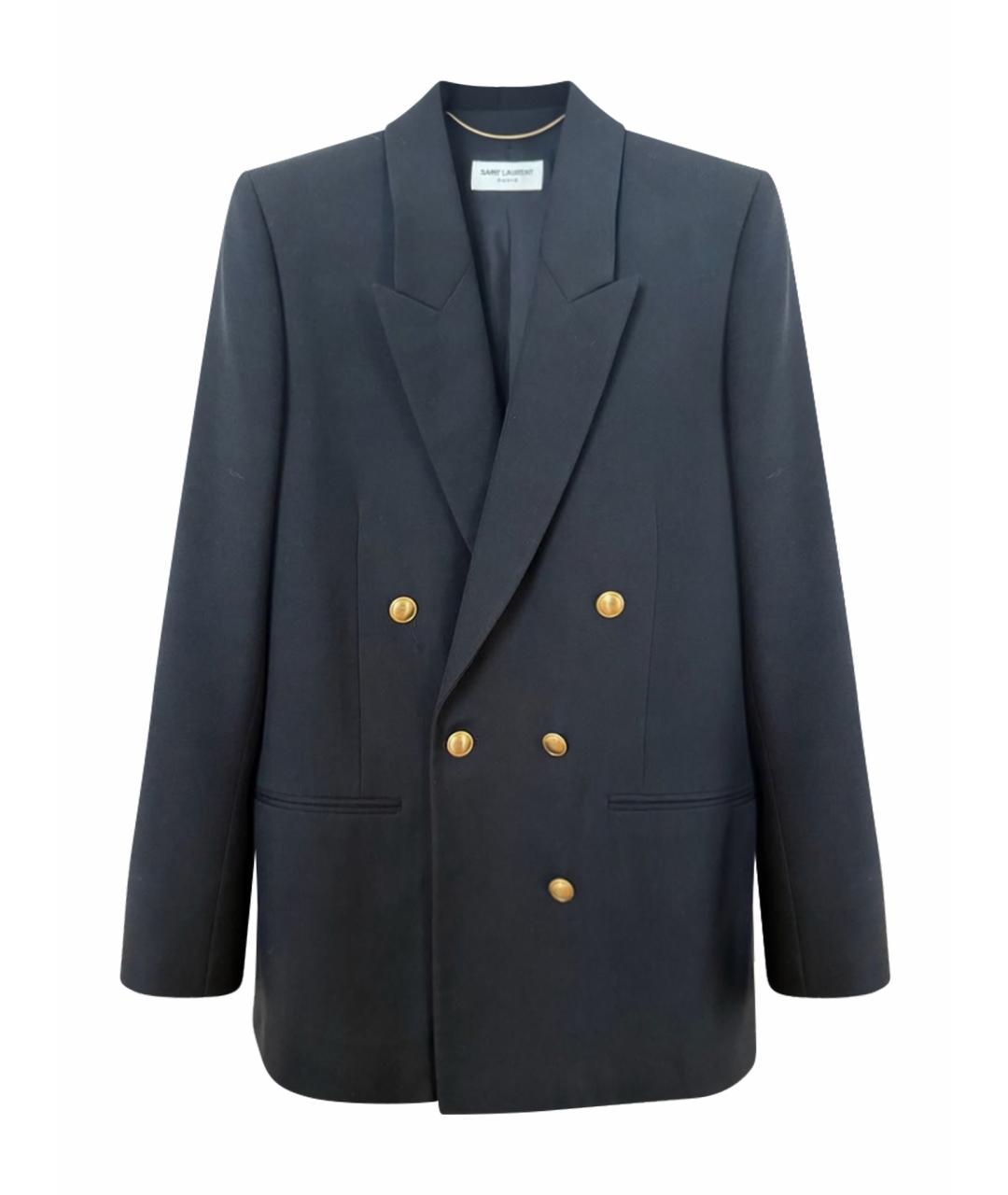 SAINT LAURENT Черный шерстяной жакет/пиджак, фото 1
