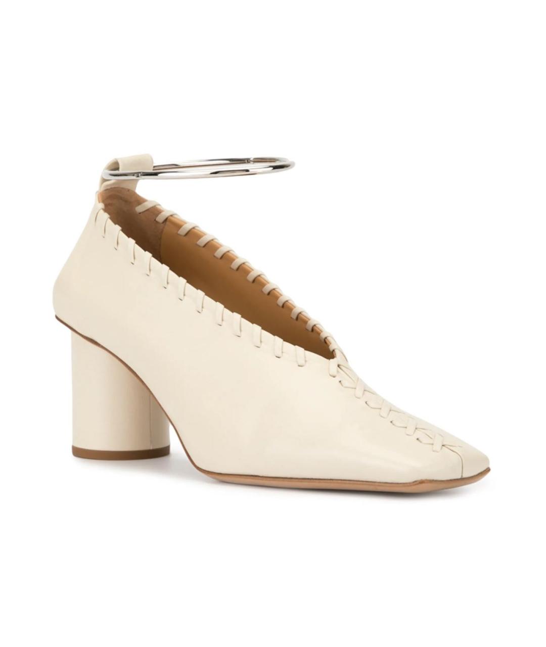 JIL SANDER Бежевые кожаные туфли, фото 2