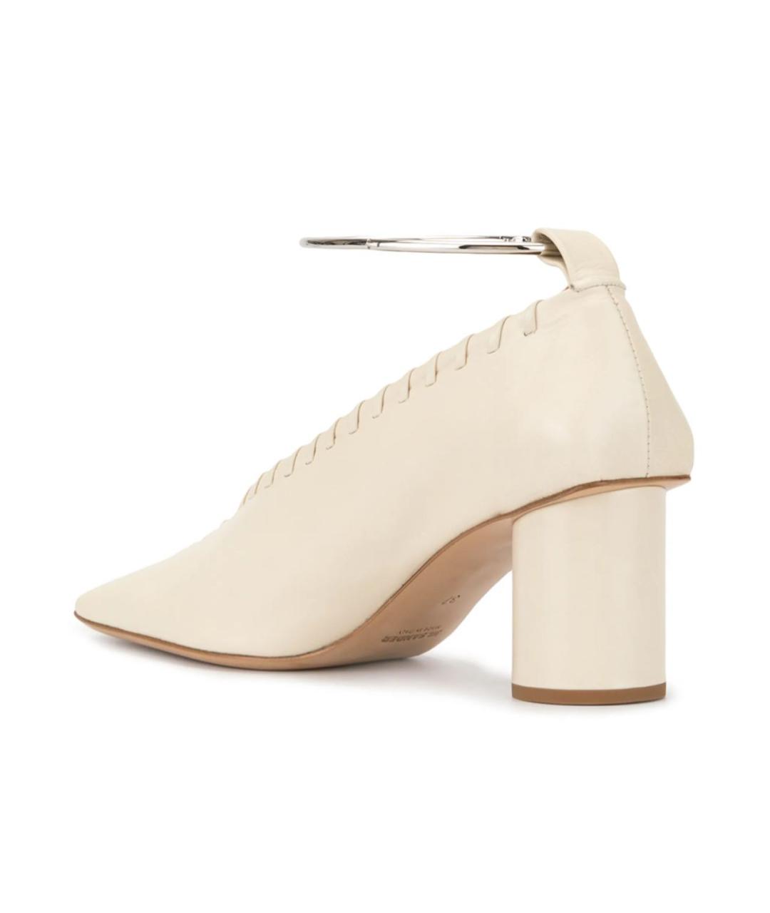 JIL SANDER Бежевые кожаные туфли, фото 3