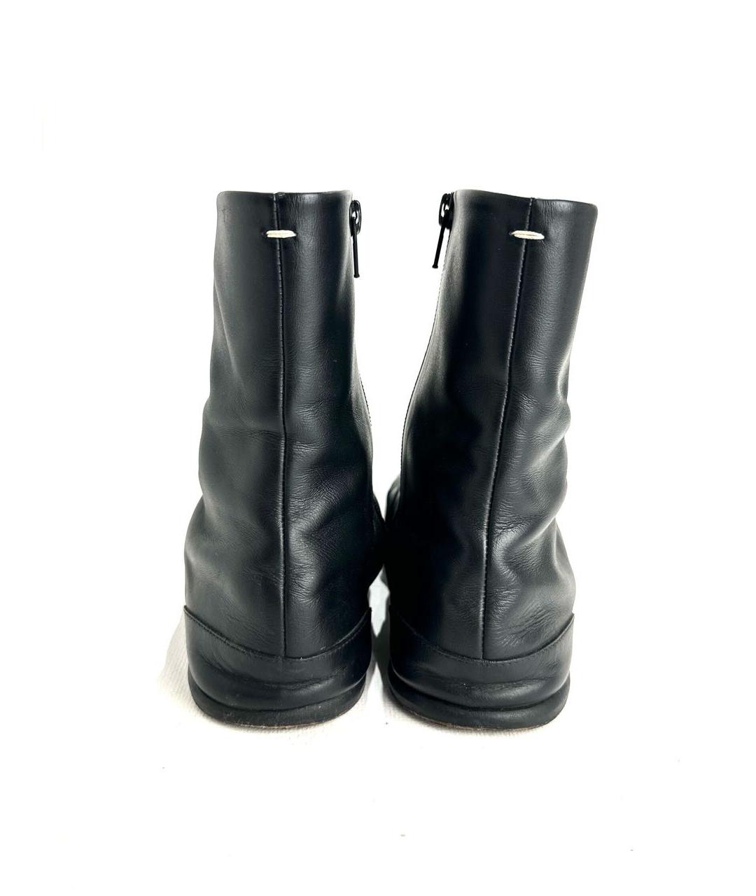 MAISON MARGIELA Черные кожаные ботинки, фото 3