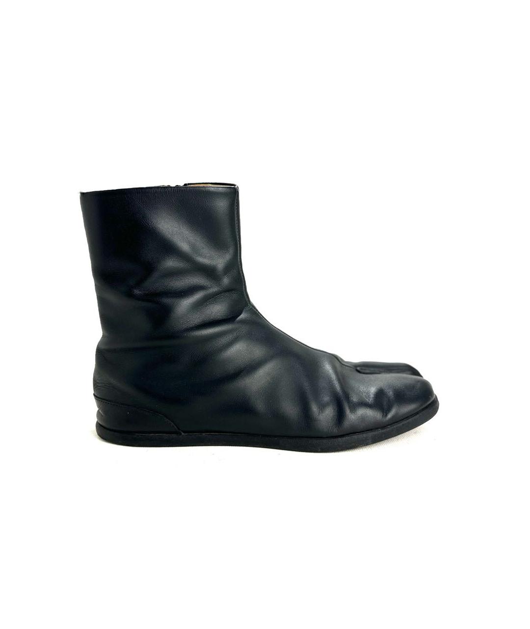 MAISON MARGIELA Черные кожаные ботинки, фото 4
