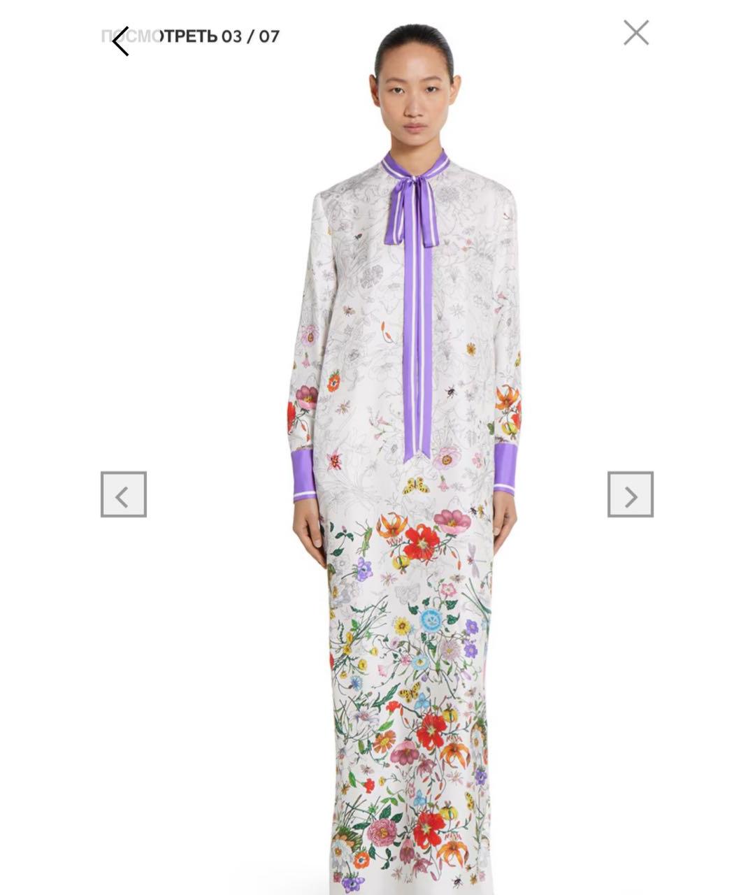 GUCCI Мульти шелковое платье, фото 2