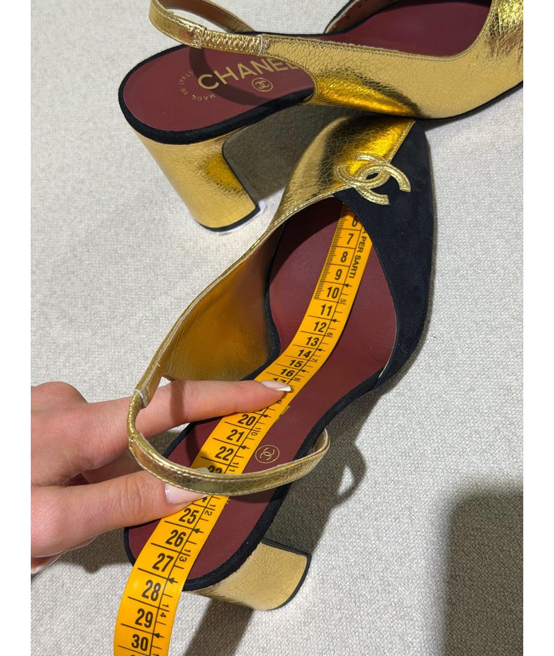 CHANEL Золотые туфли, фото 5