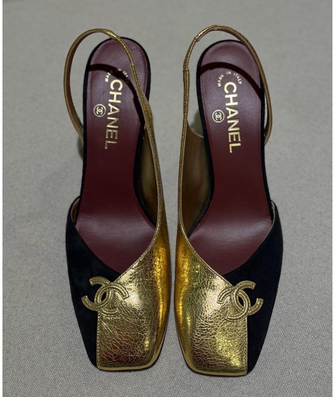 CHANEL Золотые туфли, фото 2