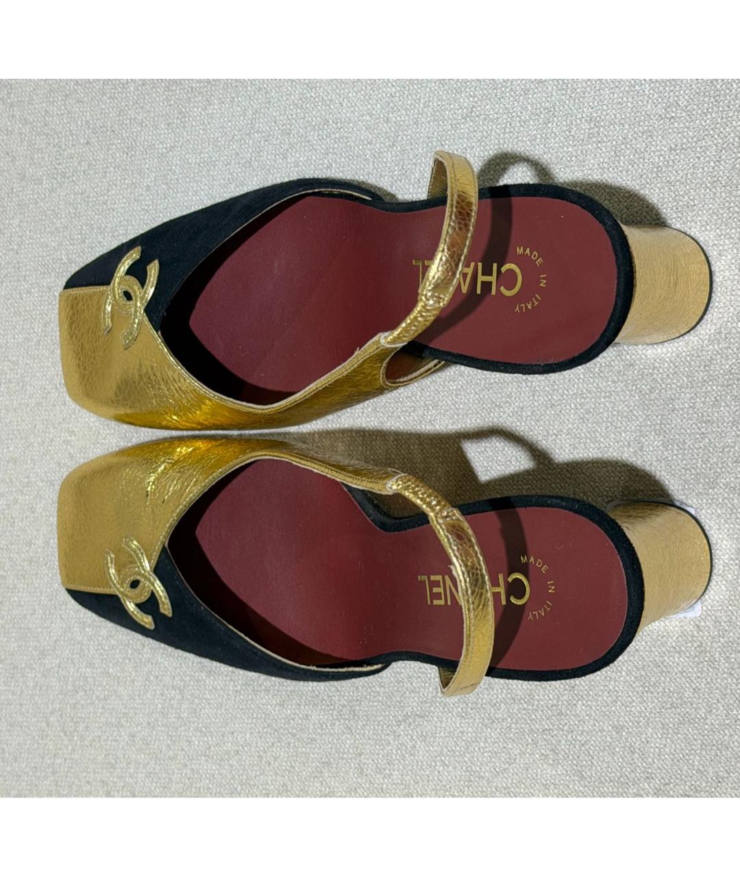 CHANEL Золотые туфли, фото 3