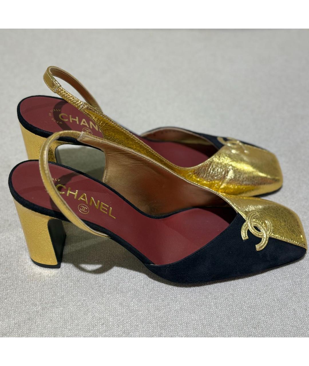 CHANEL Золотые туфли, фото 8