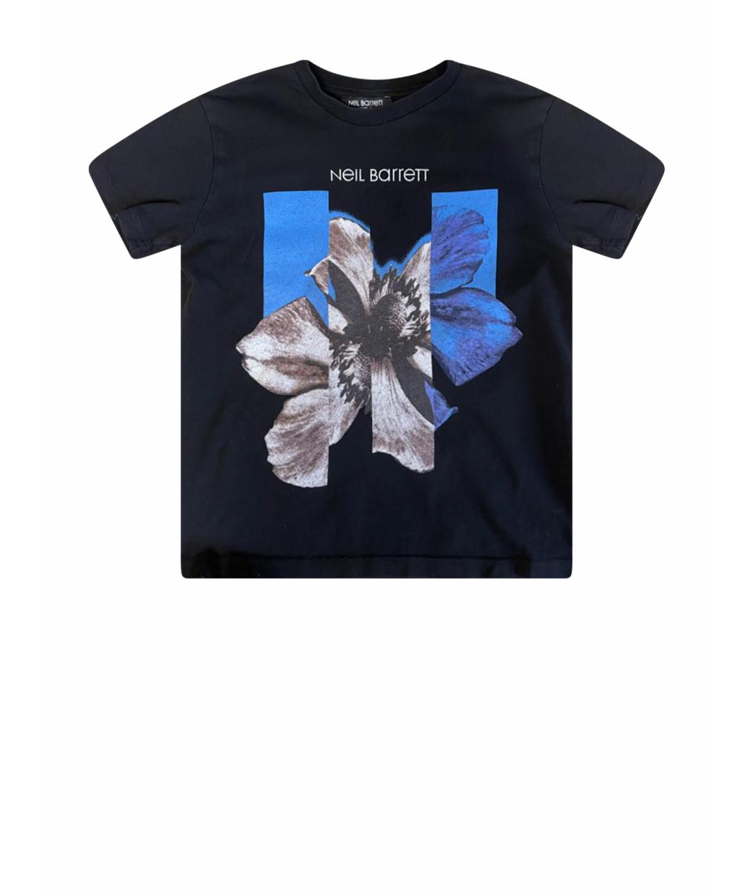 NEIL BARRETT Черная хлопковая детская футболка, фото 1
