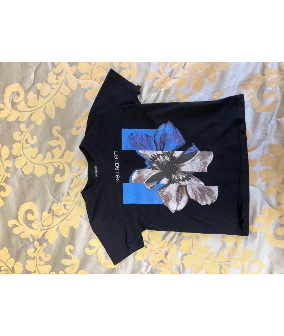 NEIL BARRETT Черная хлопковая детская футболка, фото 5