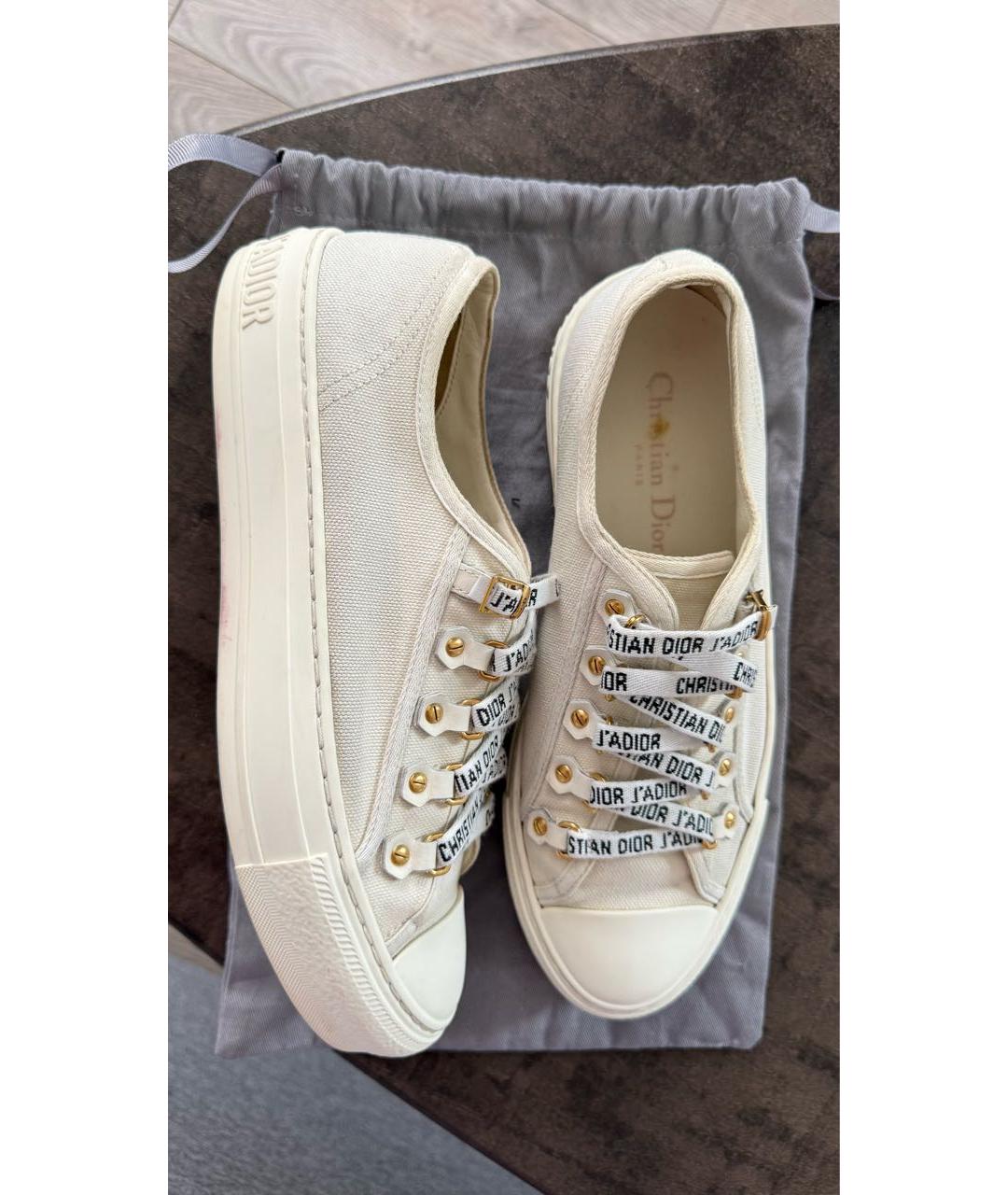 CHRISTIAN DIOR Белые текстильные кеды, фото 8