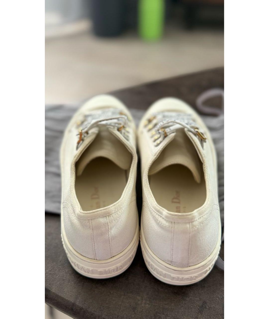 CHRISTIAN DIOR Белые текстильные кеды, фото 3