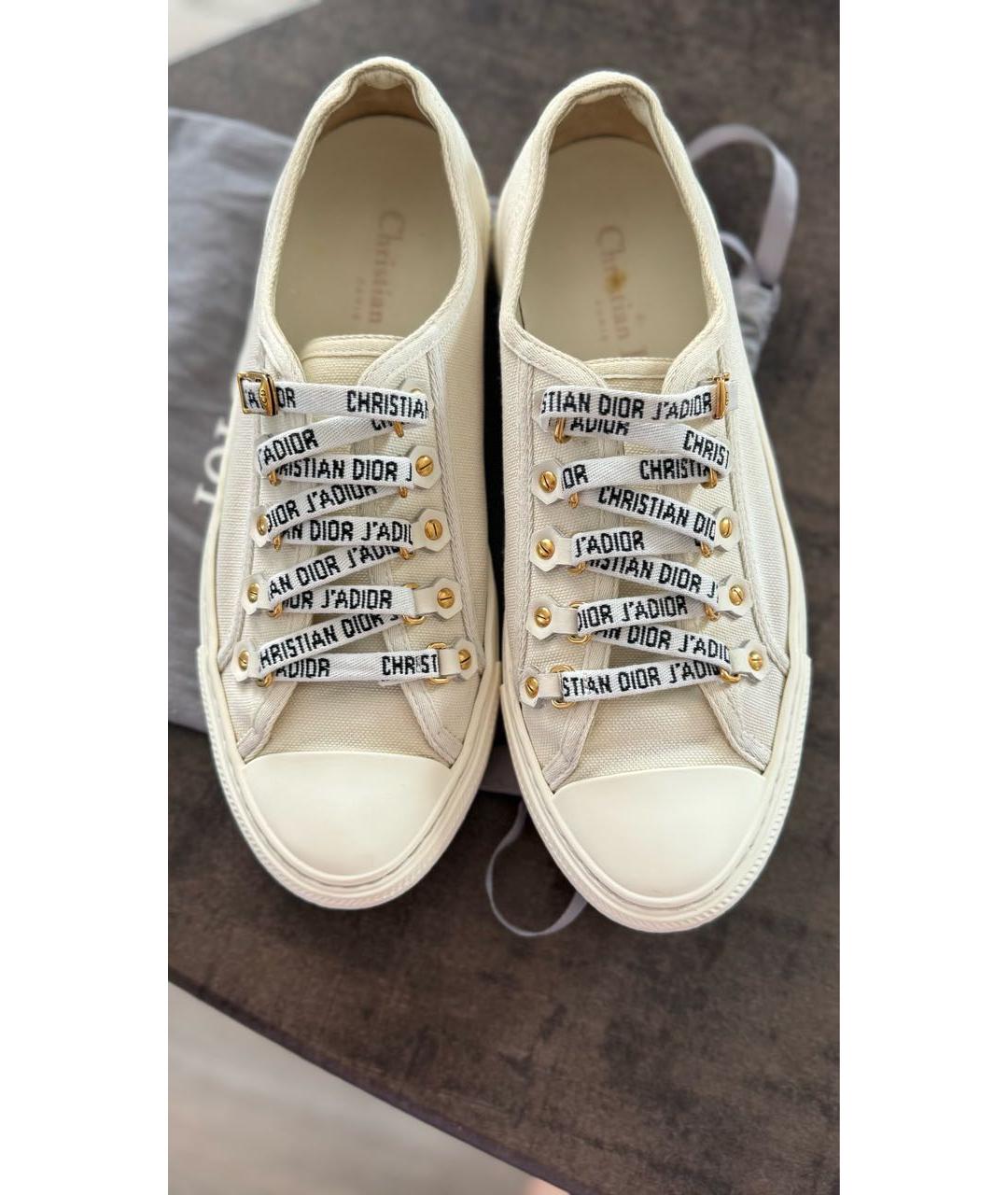 CHRISTIAN DIOR Белые текстильные кеды, фото 4