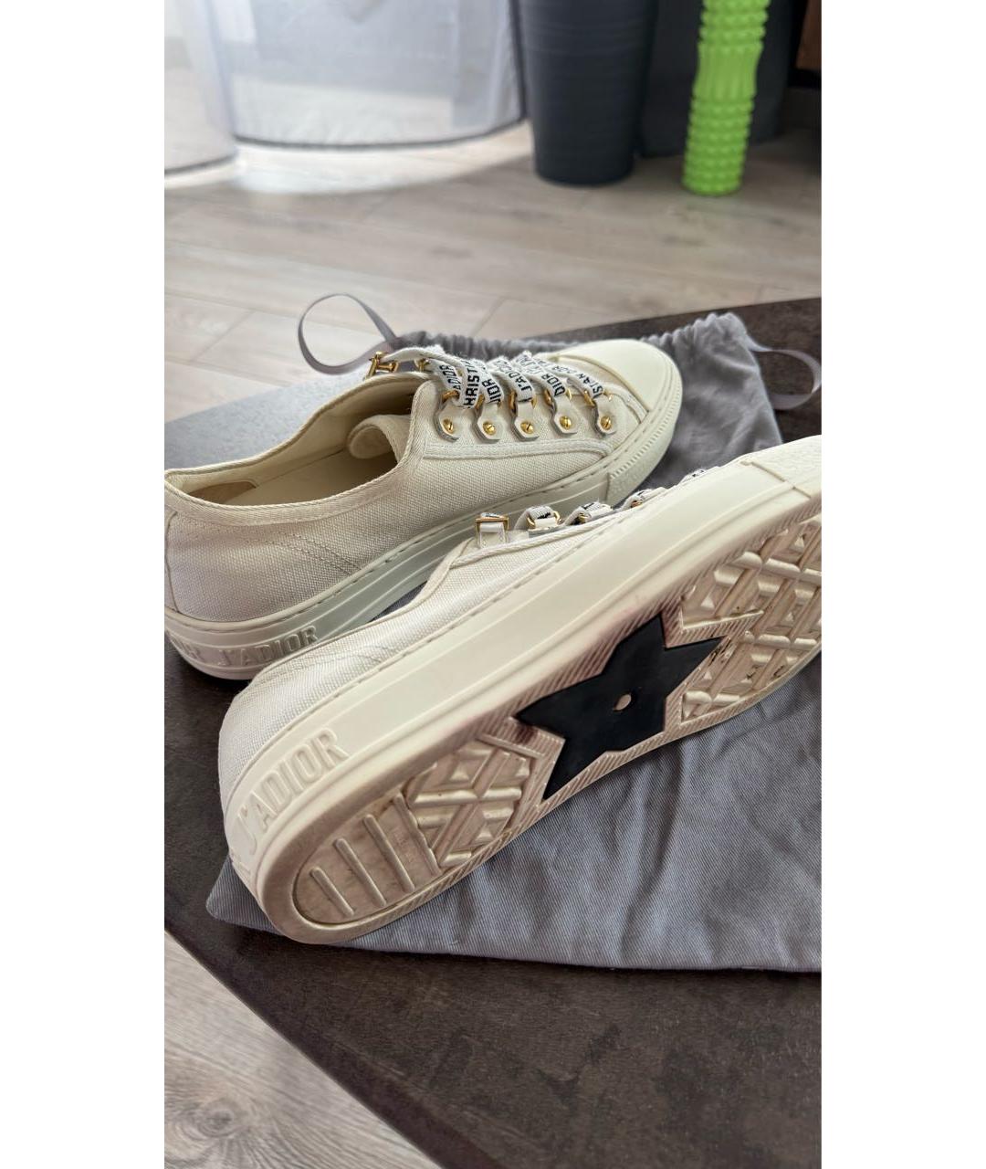 CHRISTIAN DIOR Белые текстильные кеды, фото 7