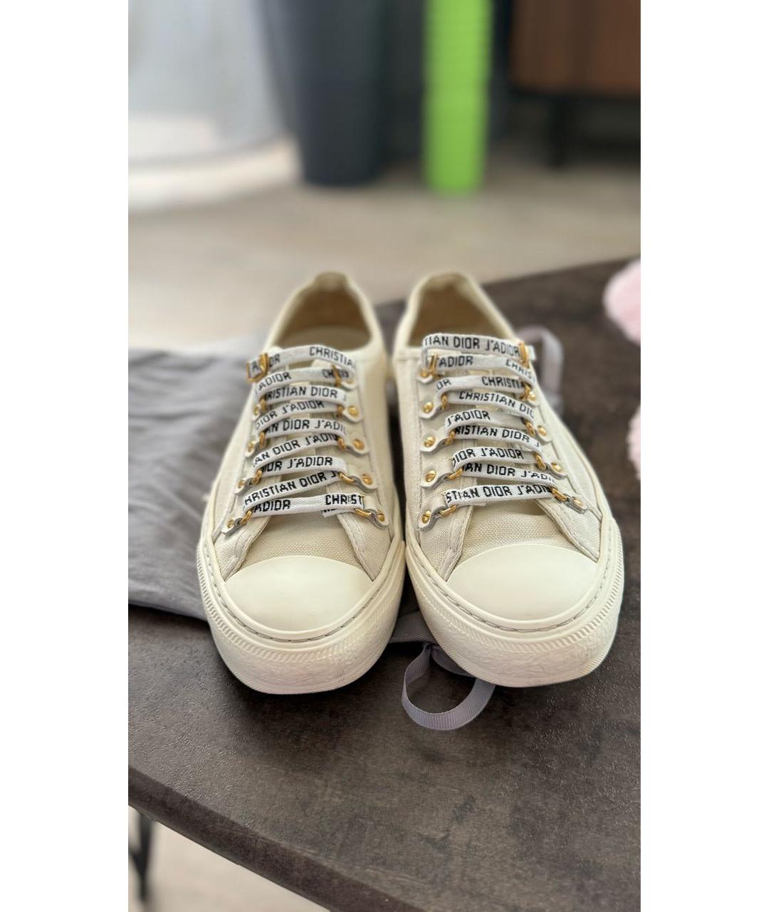 CHRISTIAN DIOR Белые текстильные кеды, фото 2