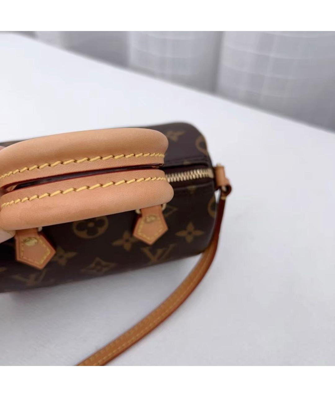 LOUIS VUITTON Коричневая кожаная сумка через плечо, фото 5