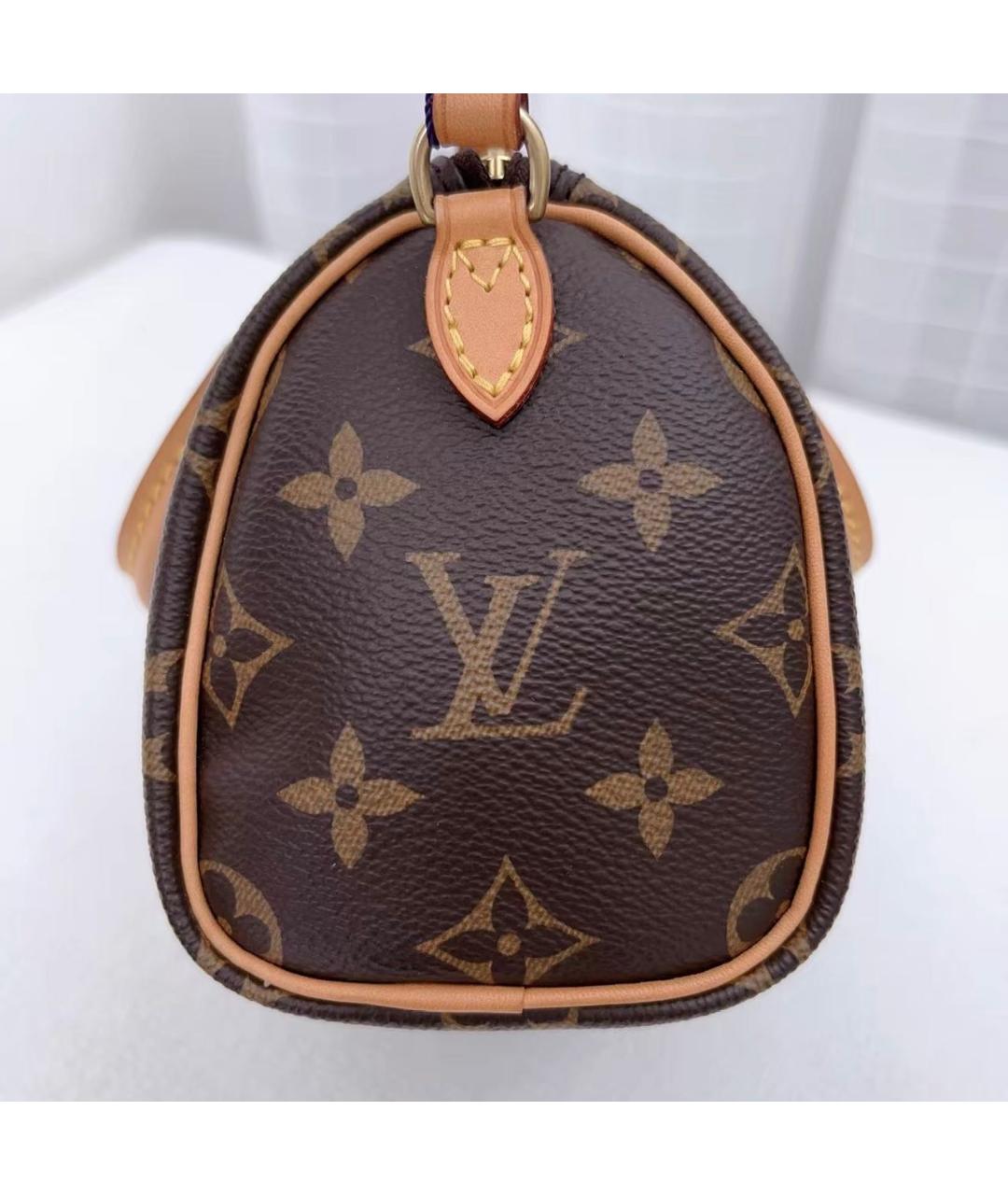 LOUIS VUITTON Коричневая кожаная сумка через плечо, фото 3