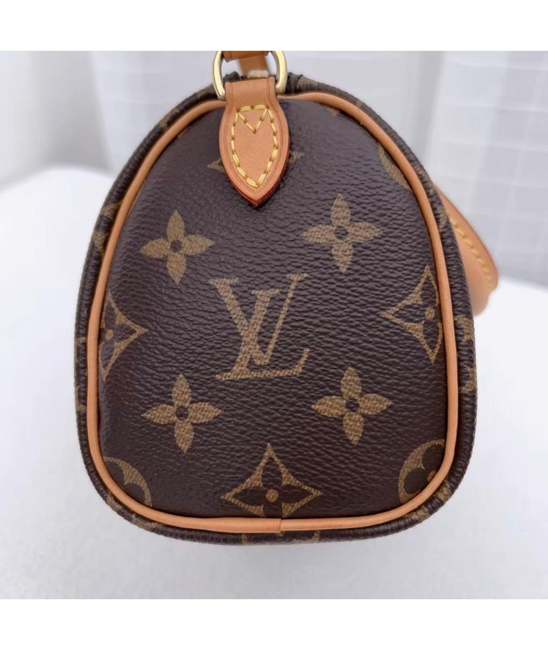 LOUIS VUITTON Коричневая кожаная сумка через плечо, фото 4