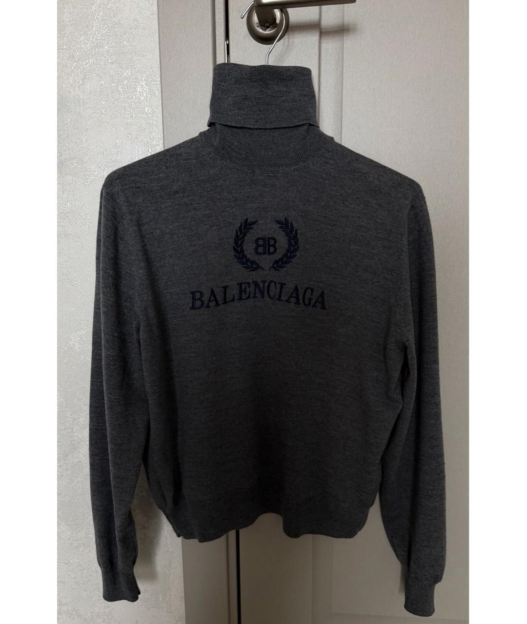 BALENCIAGA Серая шерстяная водолазка, фото 8