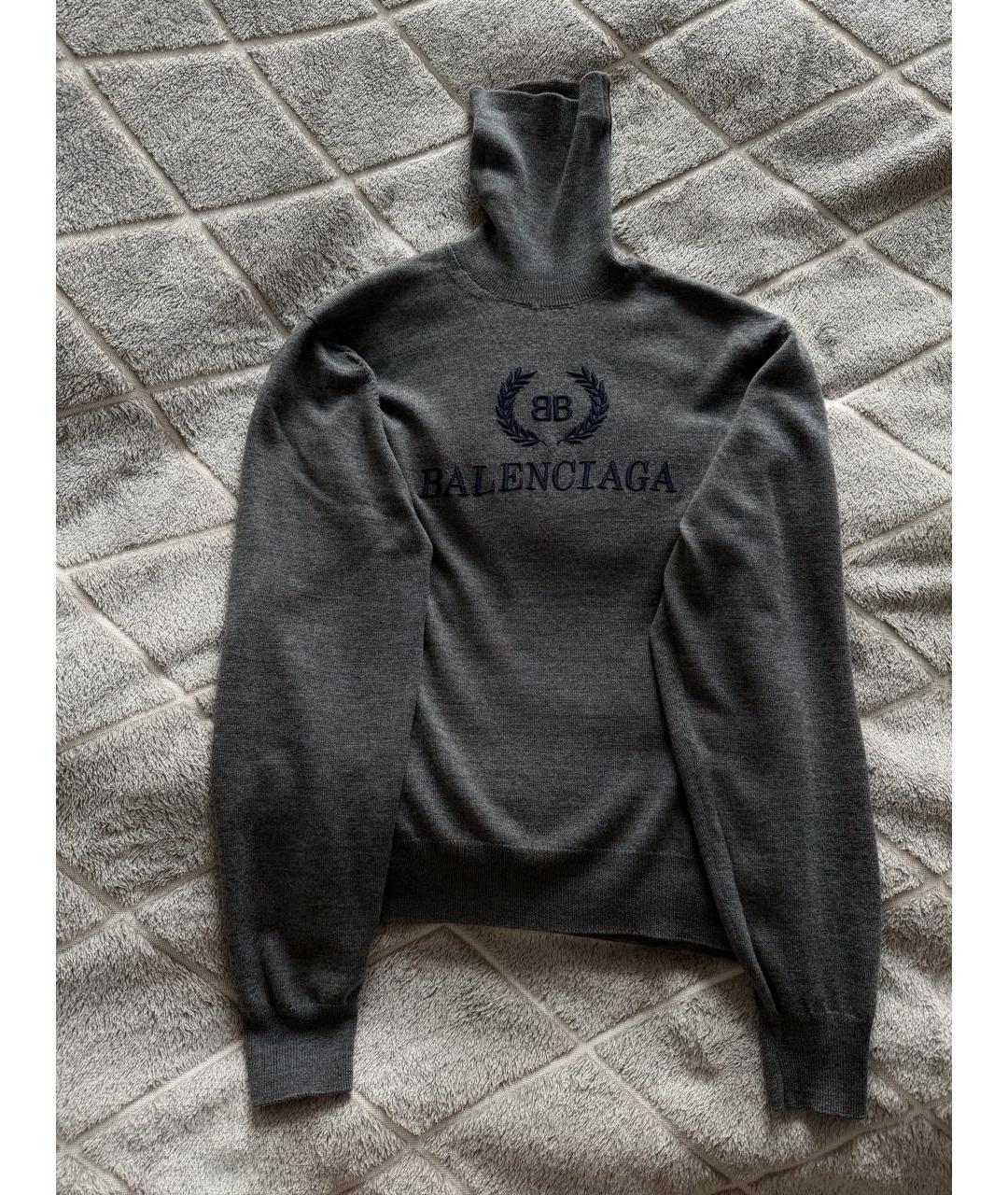 BALENCIAGA Серая шерстяная водолазка, фото 5