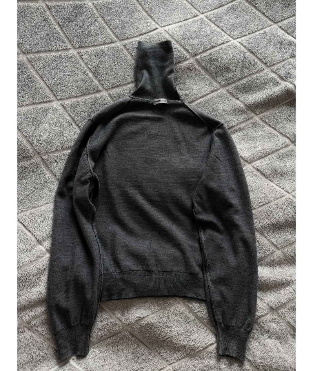 BALENCIAGA Серая шерстяная водолазка, фото 3