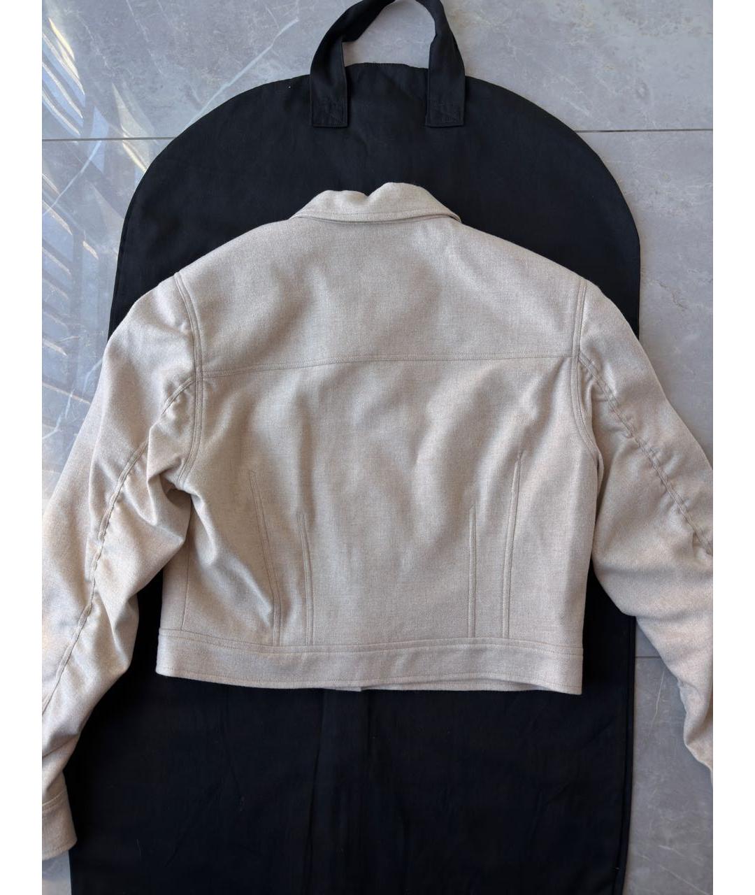 IRO Бежевая шерстяная куртка, фото 5