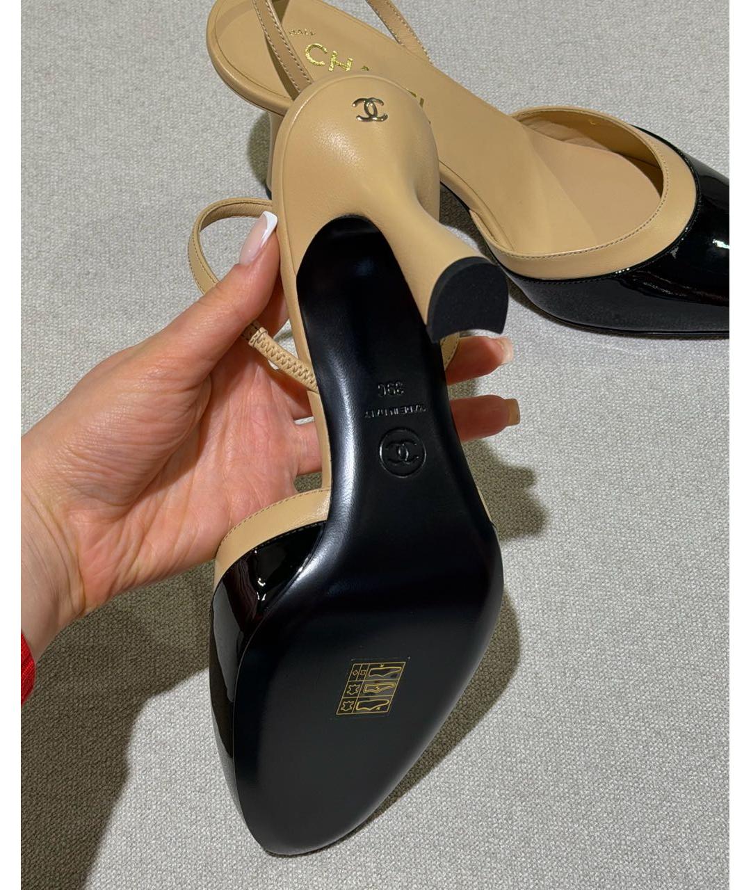 CHANEL Черные туфли из лакированной кожи, фото 4