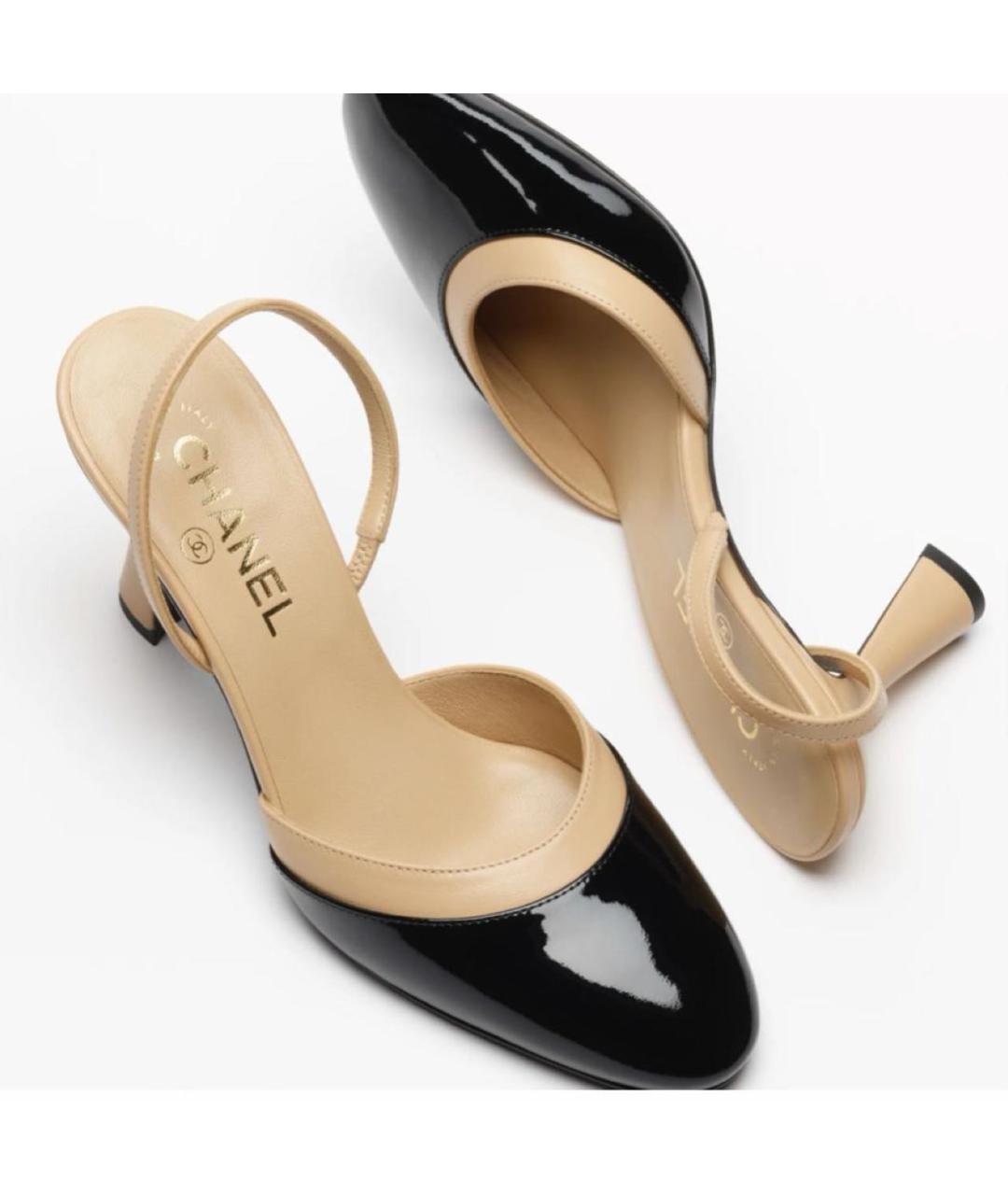 CHANEL Черные туфли из лакированной кожи, фото 2