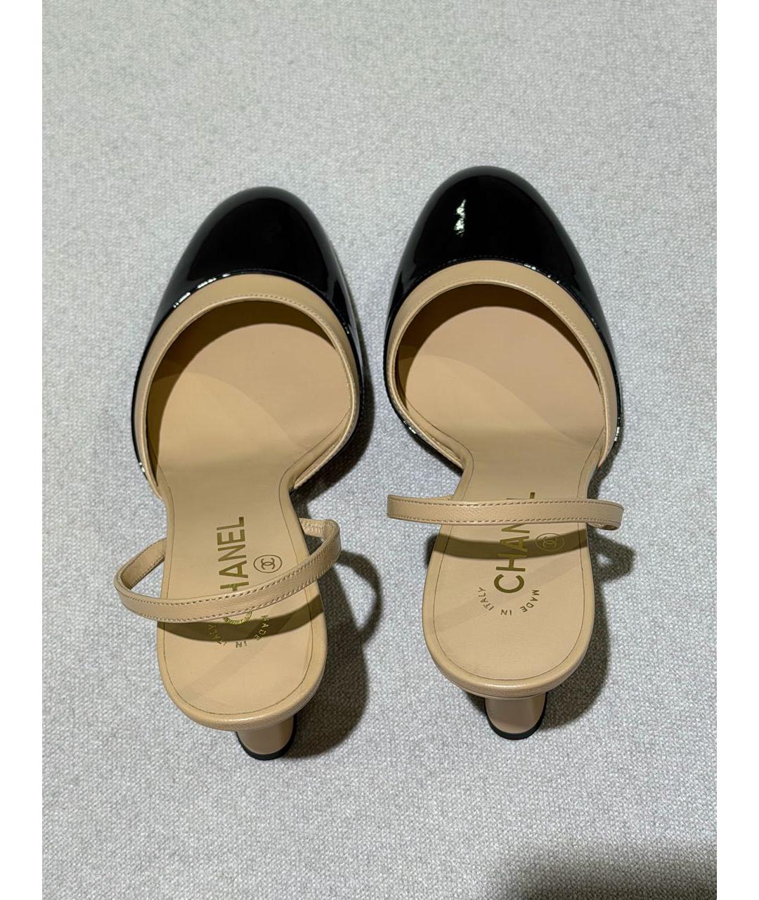 CHANEL Черные туфли из лакированной кожи, фото 3