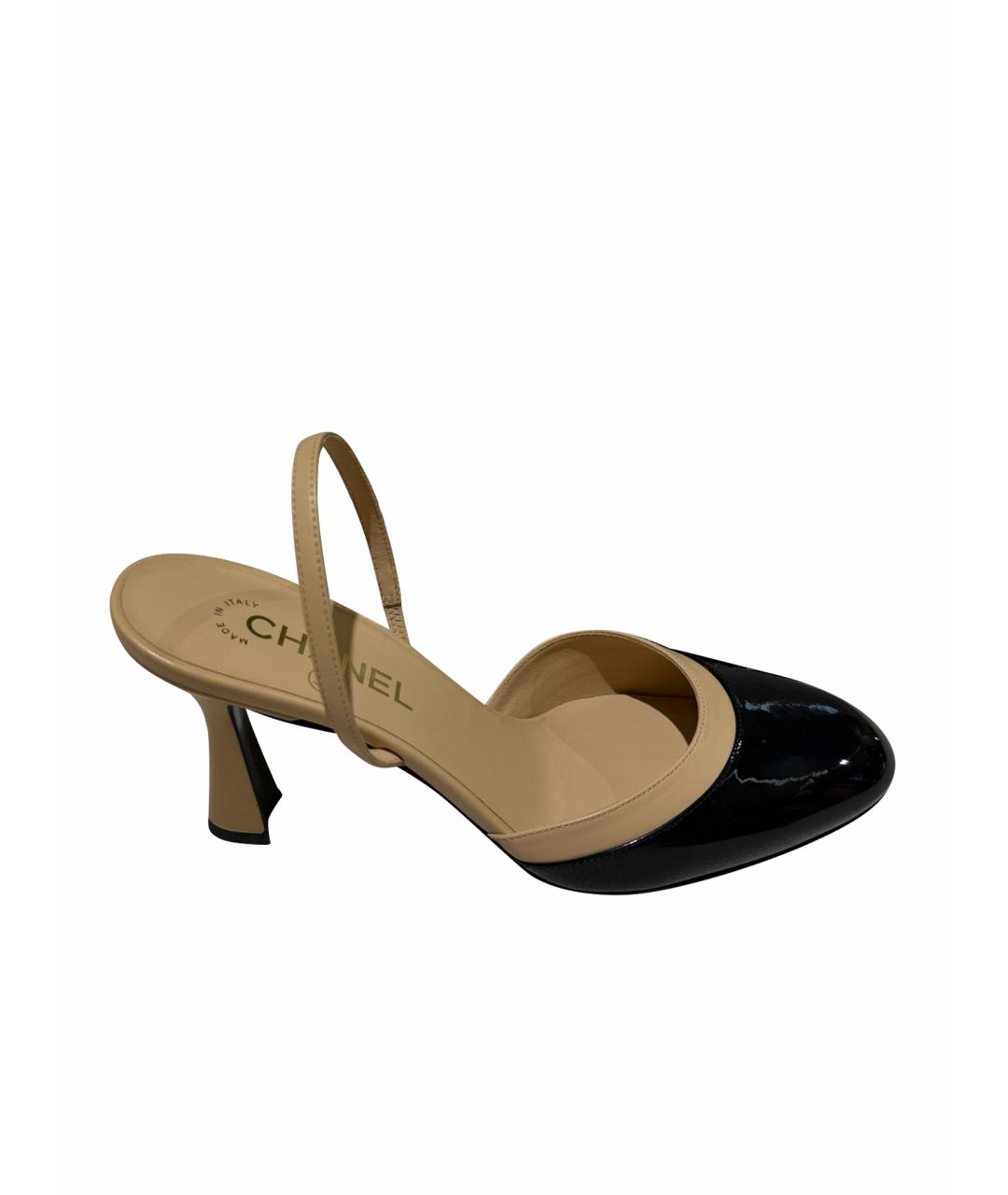 CHANEL Черные туфли из лакированной кожи, фото 1