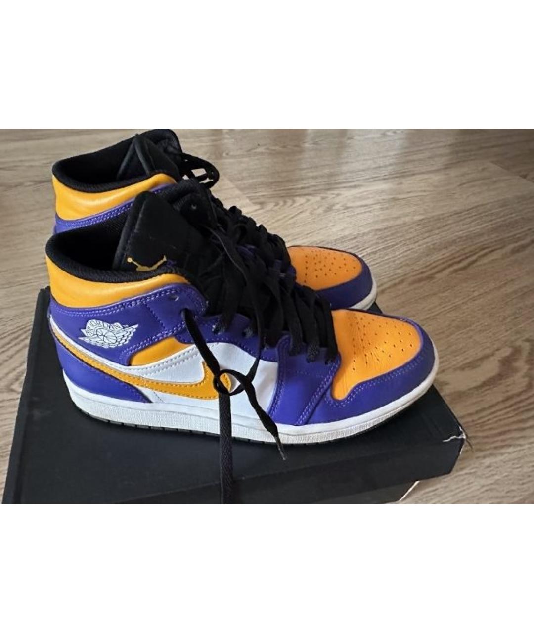 NIKE Кожаные высокие кроссовки / кеды, фото 4