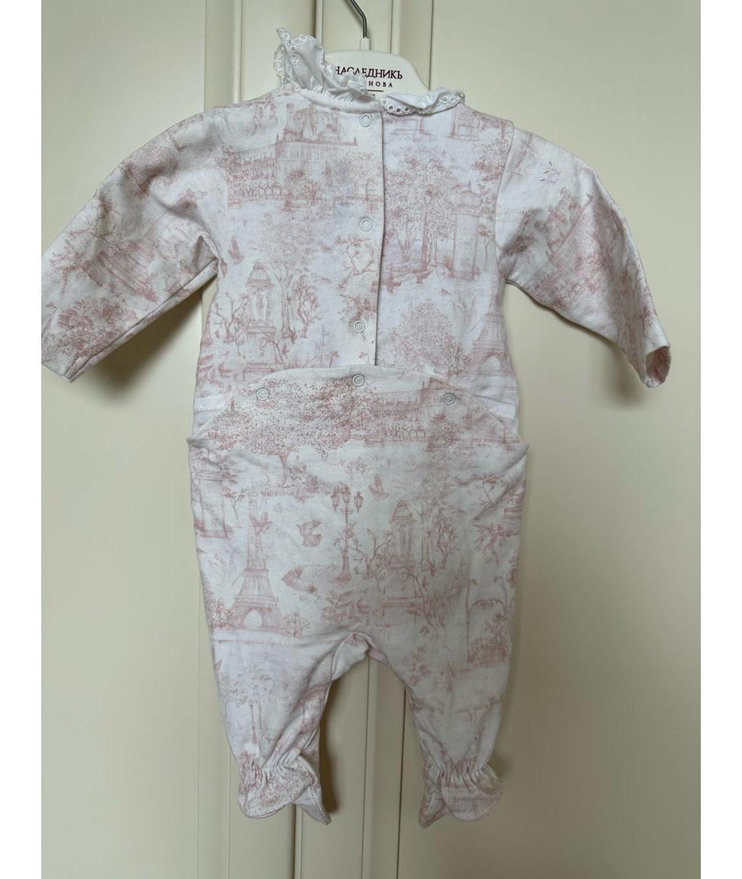 BABY DIOR Розовый хлопковый боди/ползунок, фото 2