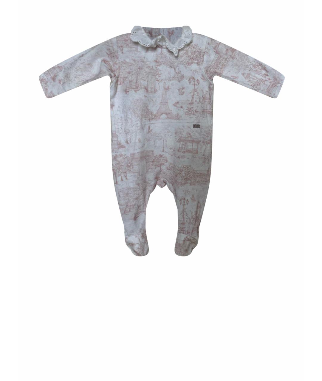 BABY DIOR Розовый хлопковый боди/ползунок, фото 1