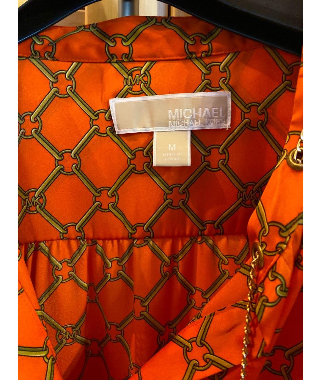 MICHAEL MICHAEL KORS Оранжевая полиэстеровая блузы, фото 3