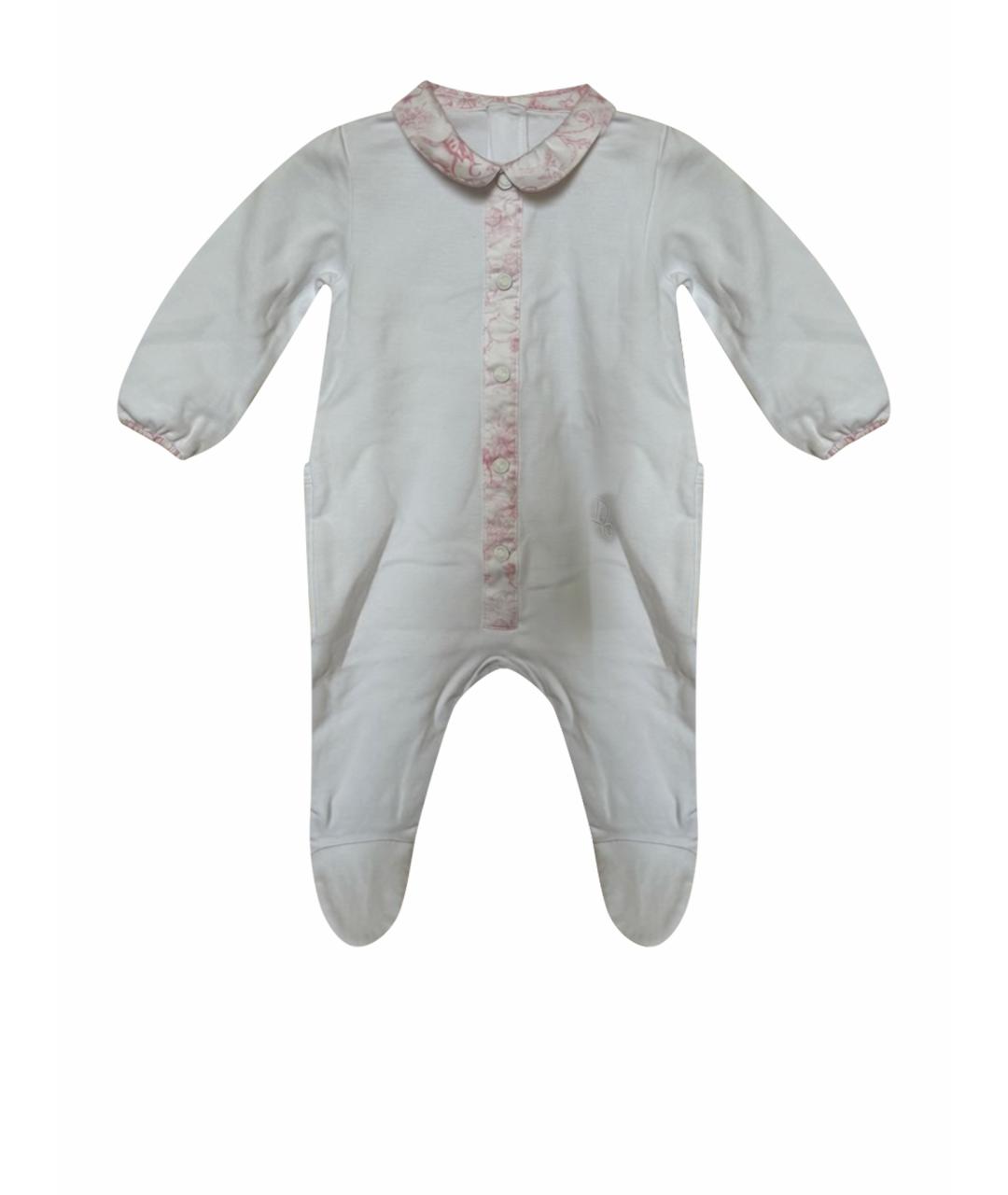 BABY DIOR Белый хлопковый боди/ползунок, фото 1