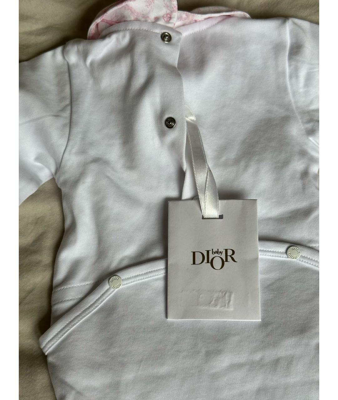 BABY DIOR Белый хлопковый боди/ползунок, фото 3