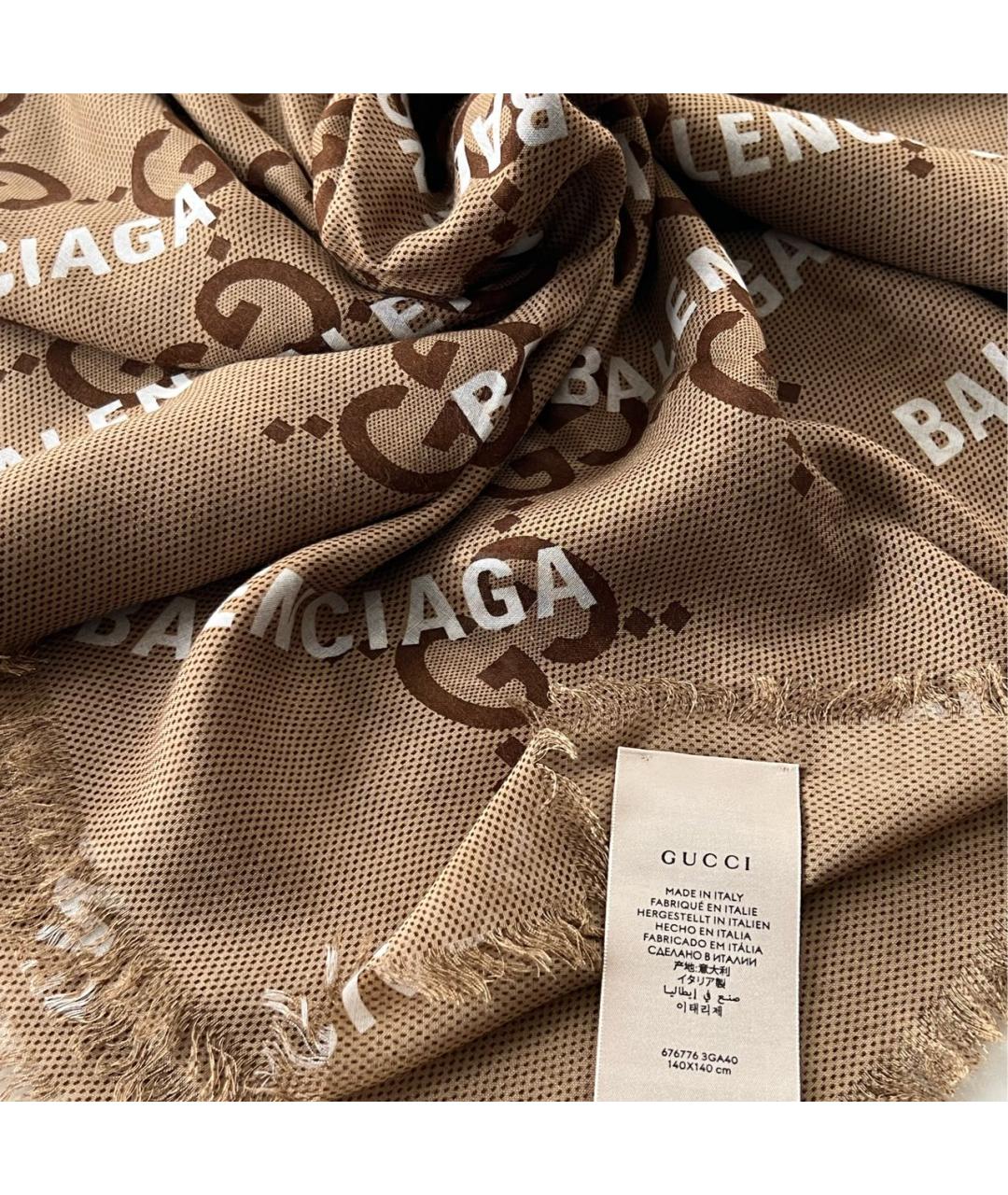 GUCCI Коричневый платок, фото 4