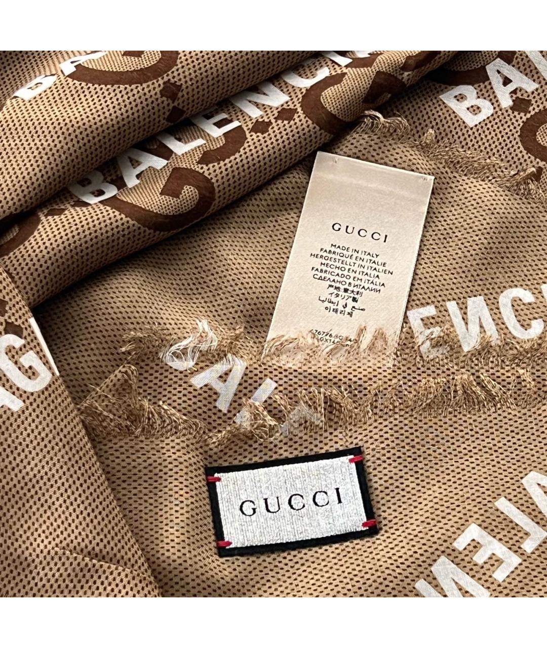 GUCCI Коричневый платок, фото 3
