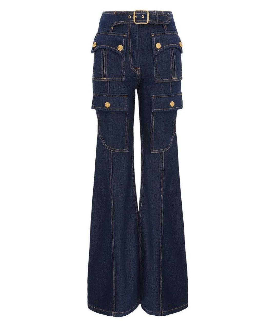 ZIMMERMANN Синие хлопковые джинсы клеш, фото 1