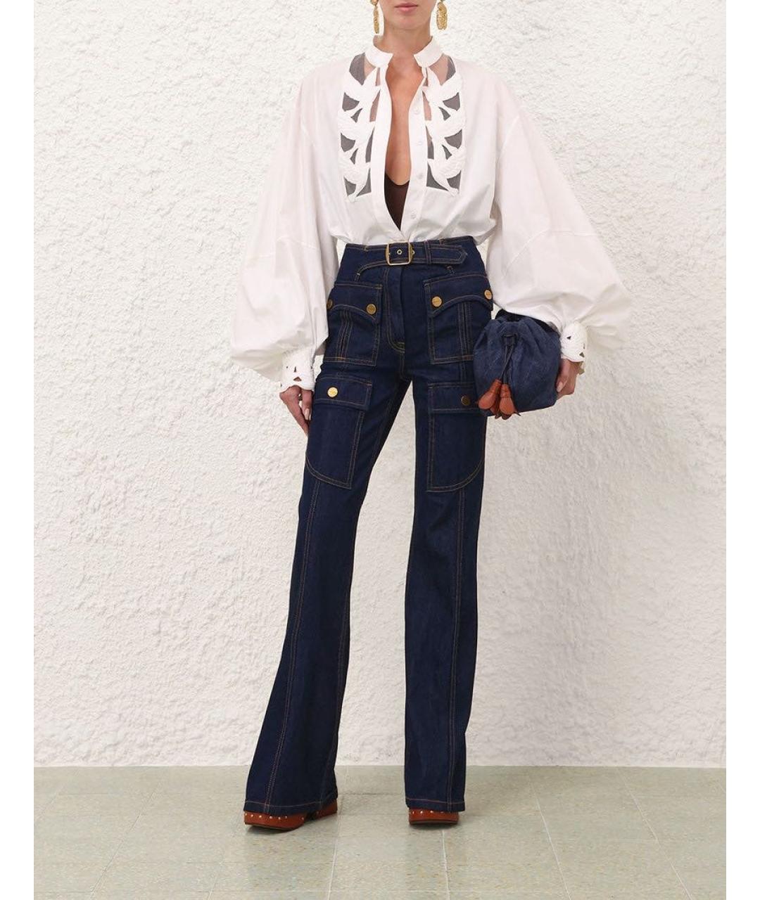 ZIMMERMANN Синие хлопковые джинсы клеш, фото 3