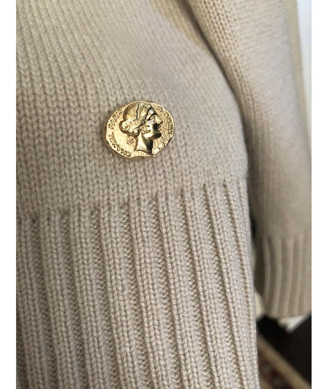 CHANEL Бежевый кашемировый джемпер / свитер, фото 4