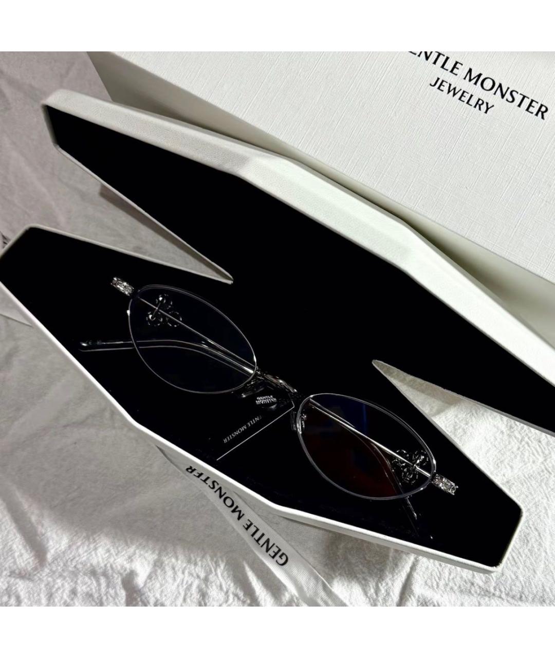 GENTLE MONSTER Серебряные металлические солнцезащитные очки, фото 2