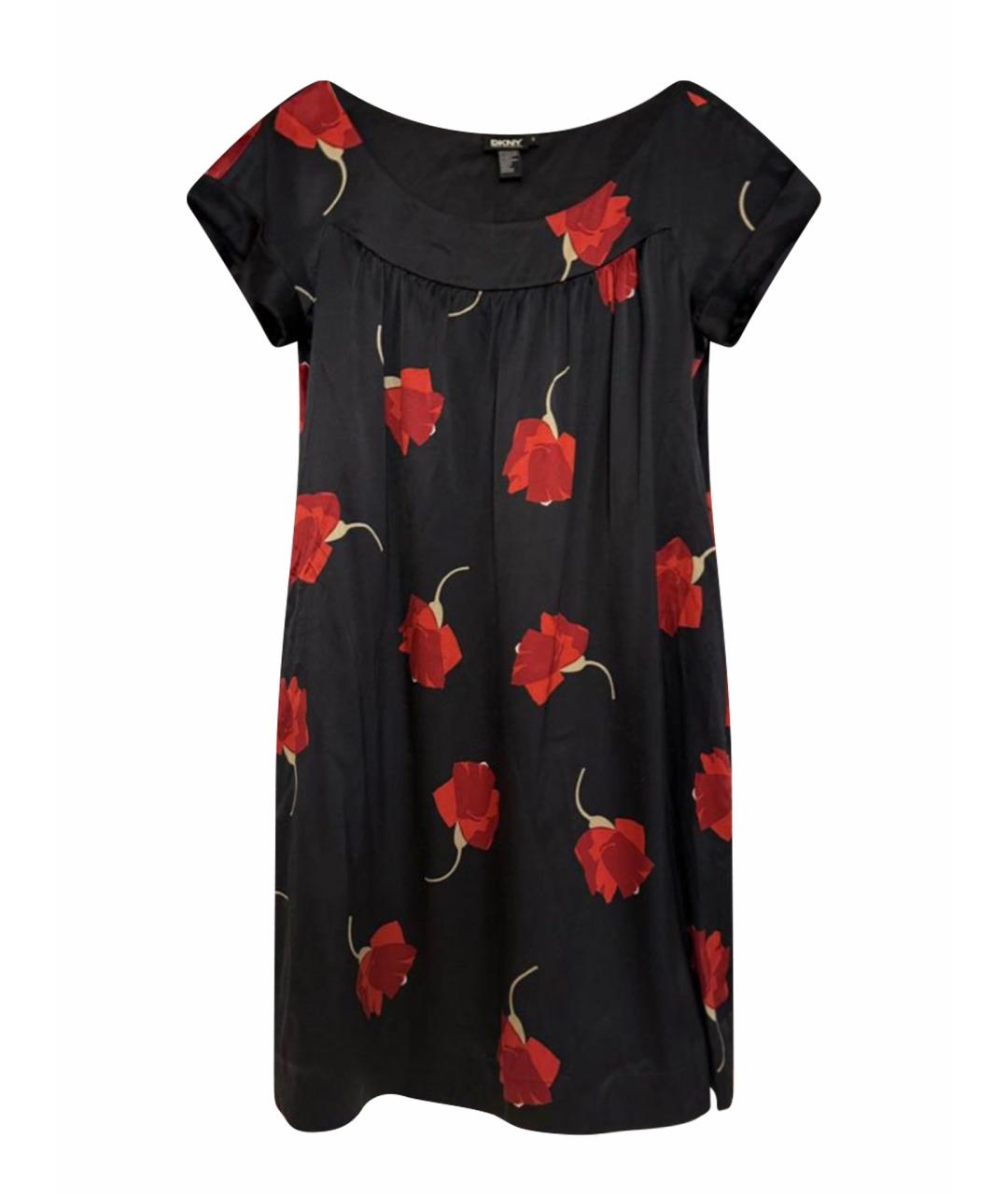 DKNY Красное шелковое повседневное платье, фото 1