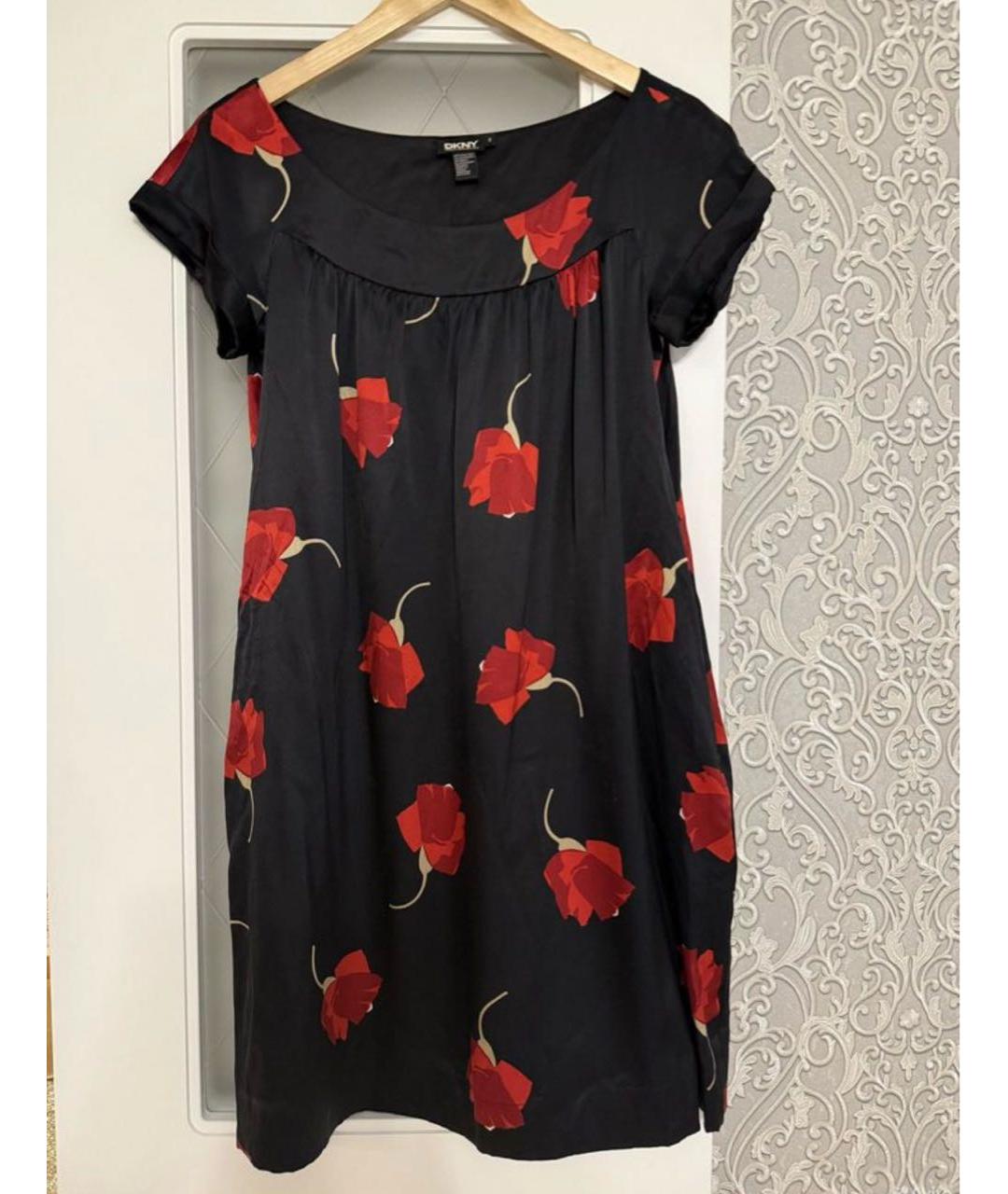 DKNY Красное шелковое повседневное платье, фото 6