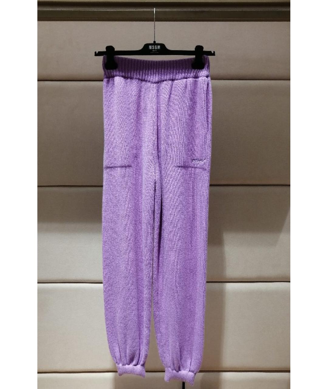 MSGM Фиолетовый шерстяной костюм с брюками, фото 3