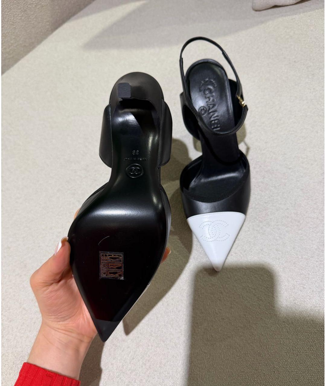 CHANEL Черные кожаные туфли, фото 5